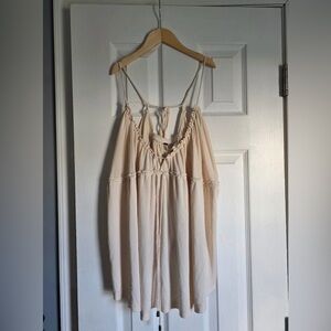 Free People Cream Ruched top